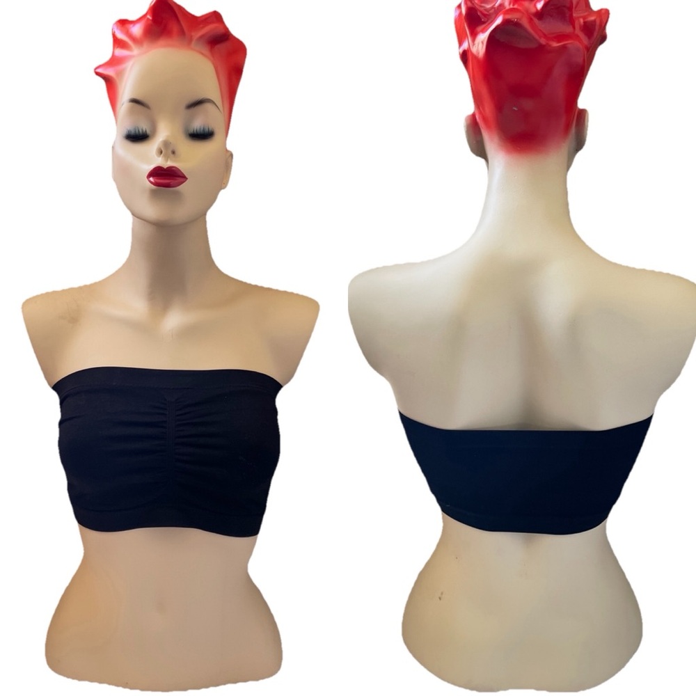 ZENANA Black BANDEAU Tube Top BRALETTE O/S